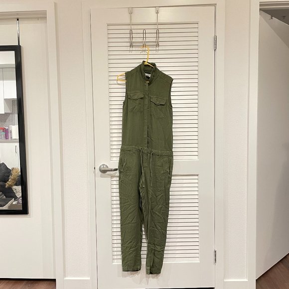 Army Green Sleeveless Jumpsuit - Picture 2 of 8